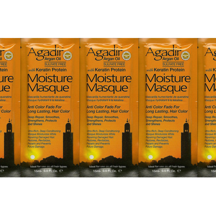 (5 Pack) Agadir Argan Oil With Keratin Protein Moisture Masque 0.5 oz