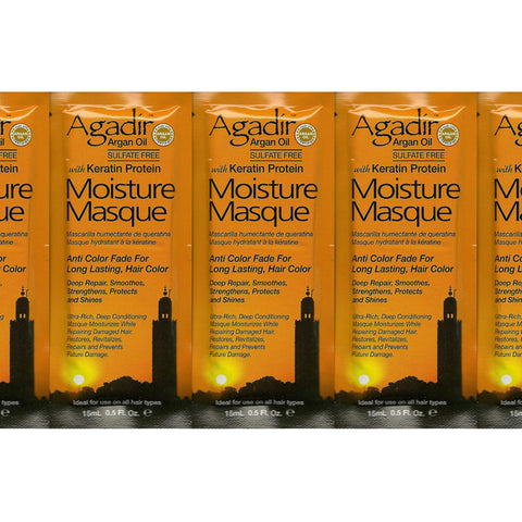 (5 Pack) Agadir Argan Oil With Keratin Protein Moisture Masque 0.5 oz