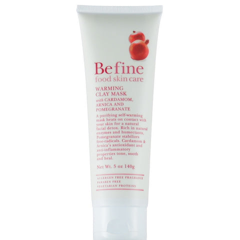 BeFine Food Skin Care Warming Clay Mask with Cardamom, Arnica and Pomegranate 5 oz